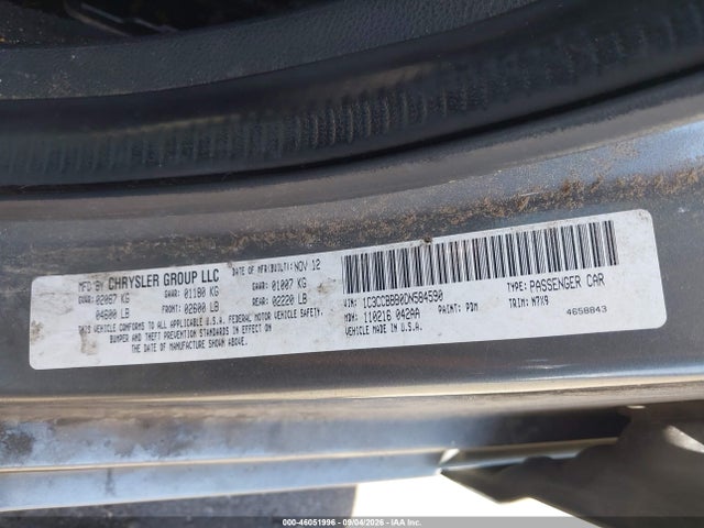 Aukcja sprzedaży 2013 Chrysler 200 Touring, vin: 1C3CCBBB0DN584590, numer aukcji: 46051996