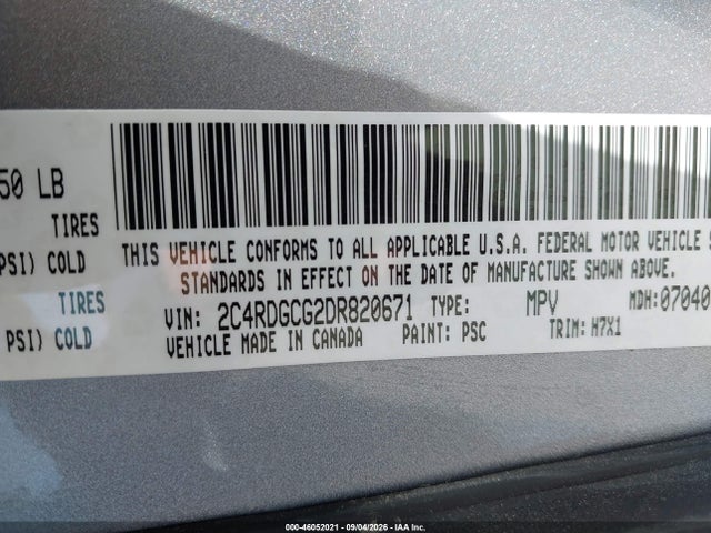Продаж на аукціоні авто 2013 Dodge Grand Caravan Sxt, vin: 2C4RDGCG2DR820671, номер лоту: 46052021