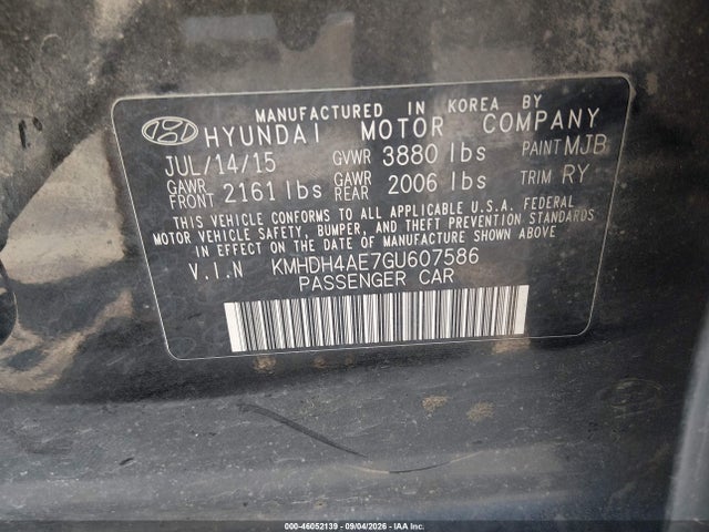 Aukcja sprzedaży 2016 Hyundai Elantra Limited, vin: KMHDH4AE7GU607586, numer aukcji: 46052139