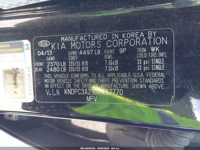 Aukcja sprzedaży 2013 Kia Sportage Ex, vin: KNDPC3A29D7487770, numer aukcji: 46052354