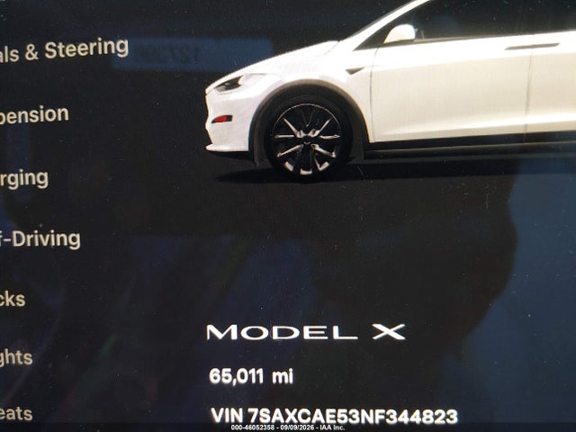 Продажа на аукционе авто 2022 Tesla Model X Dual Motor All-wheel Drive, vin: 7SAXCAE53NF344823, номер лота: 46052358