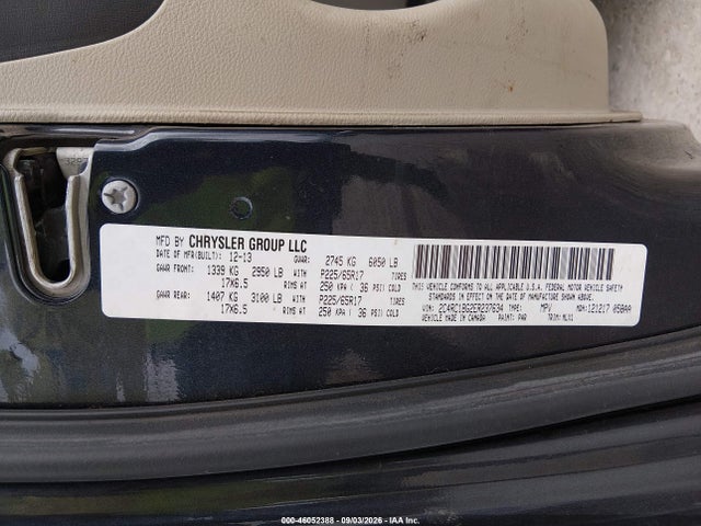 Aukcja sprzedaży 2014 Chrysler Town & Country Touring, vin: 2C4RC1BG2ER237634, numer aukcji: 46052388