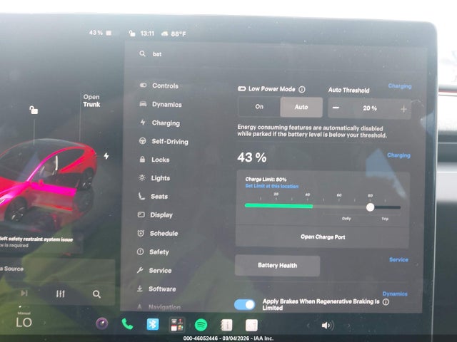 46052446 :رقم المزاد ، 5YJ3E1EA5SF901309 vin ، 2025 Tesla Model 3 Long Range Rear-wheel Drive/standard Rear-wheel Drive مزاد بيع