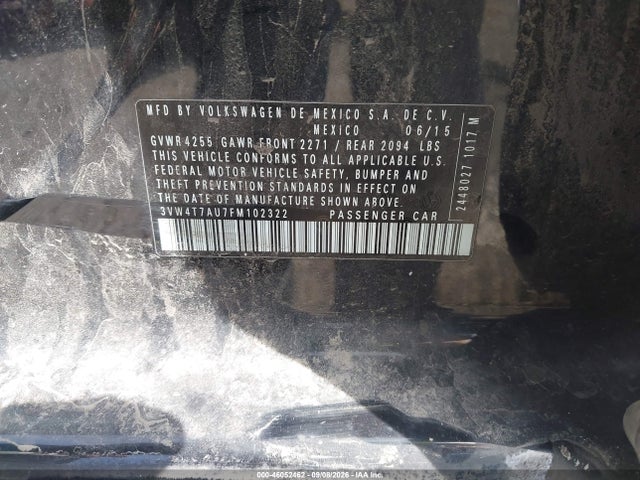 Продаж на аукціоні авто 2015 Volkswagen Golf Gti 2.0t S 4-door, vin: 3VW4T7AU7FM102322, номер лоту: 46052462
