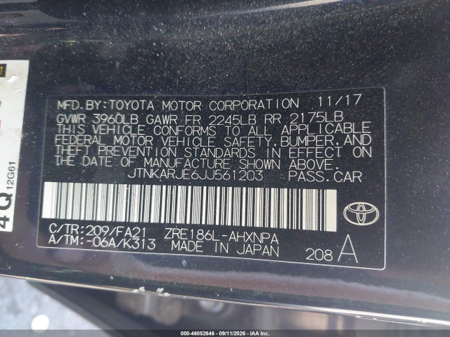Toyota COROLLA IM 2018 JTNKARJE6JJ561203 Image 9