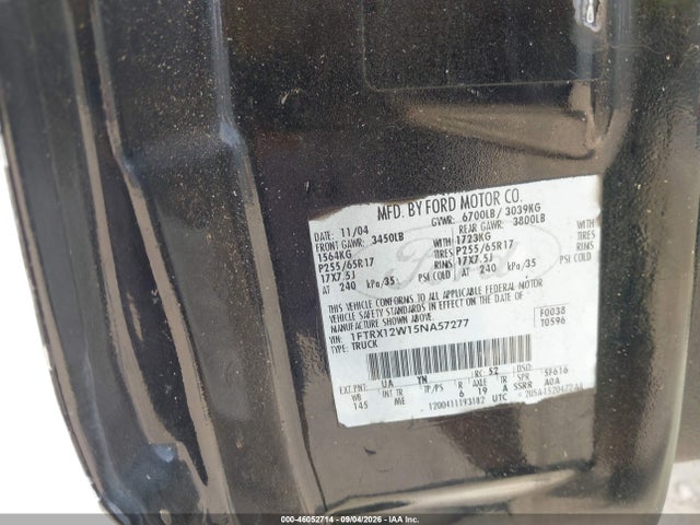 Продаж на аукціоні авто 2005 Ford F-150 Stx/xl/xlt, vin: 1FTRX12W15NA57277, номер лоту: 46052714