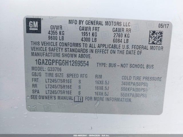 Chevrolet Express 3500 Lt 2017 1GAZGPFG6H1269554 Image 9