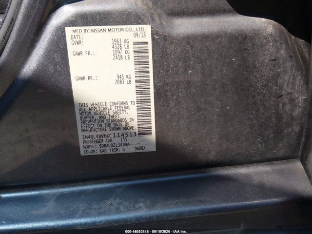 Aukcja sprzedaży 2019 Nissan Altima 2.5 S, vin: 1N4BL4BV6KC114513, numer aukcji: 46052846