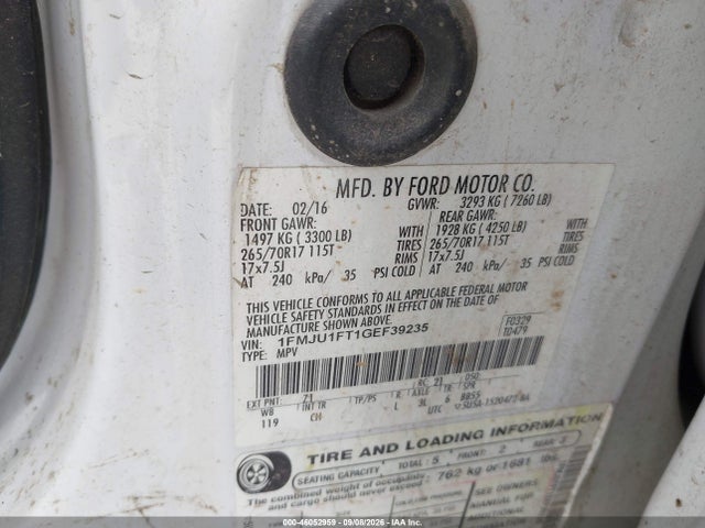 Auction sale of the 2016 Ford Expedition Xl, vin: 1FMJU1FT1GEF39235, lot number: 46052959