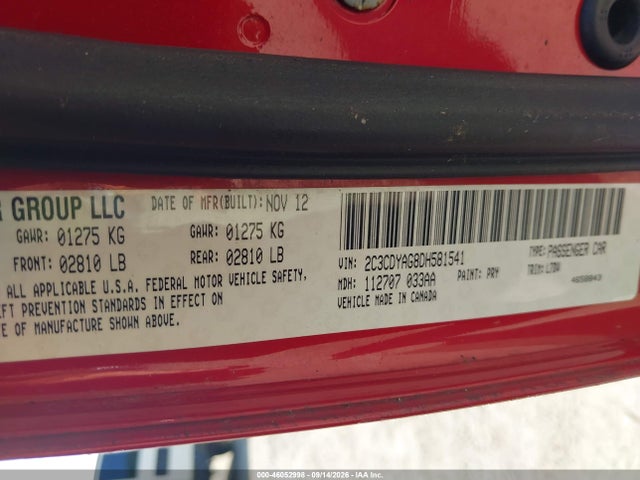 Aukcja sprzedaży 2013 Dodge Challenger Sxt, vin: 2C3CDYAG8DH581541, numer aukcji: 46052998