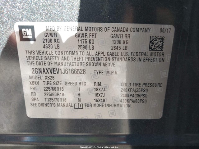 Chevrolet Equinox Premier 2018 2GNAXVEV1J6166528 Image 9