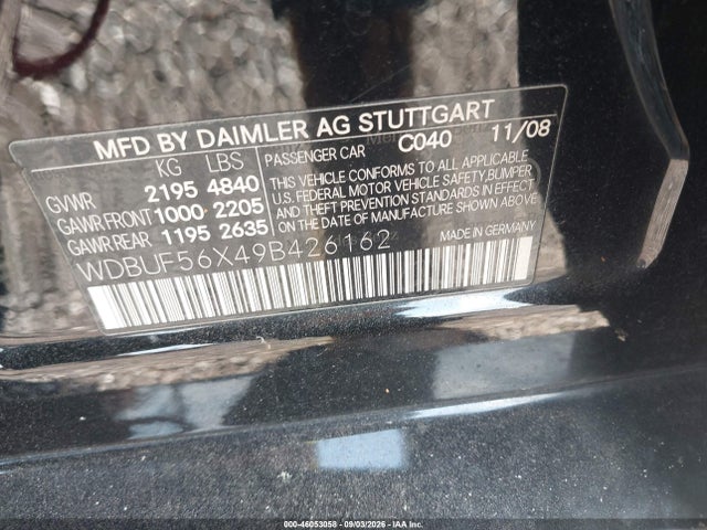 Aukcja sprzedaży 2009 Mercedes-benz E 350, vin: WDBUF56X49B426162, numer aukcji: 46053058