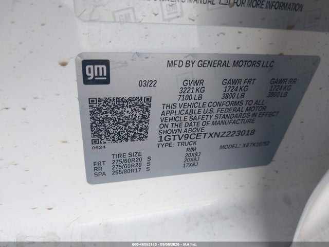 1GTV9CETXNZ223018 GMC Sierra 1500 Limited 4wd Standard Box Elevation