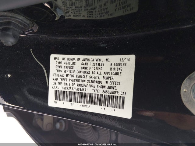 Aukcja sprzedaży 2015 Honda Accord Lx, vin: 1HGCR2F37FA088551, numer aukcji: 46053308