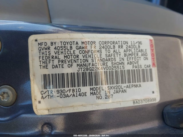 Aukcja sprzedaży 1997 Toyota Camry Le, vin: JT2BG22K4V0025515, numer aukcji: 46053399