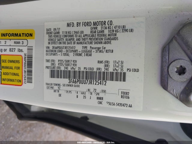 Ford Fusion Hybrid S 2018 3FA6P0UU7JR125412 Image 9