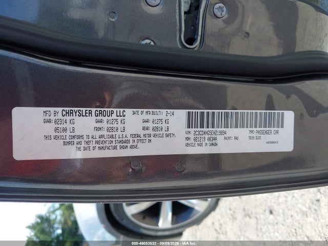 Продажа на аукционе авто 2014 Dodge Charger Sxt 100th Anniversary, vin: 2C3CDXHG5EH219894, номер лота: 46053532
