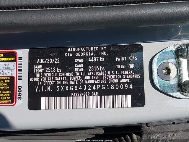 Продаж на аукціоні авто 2023 Kia K5 Gt-line, vin: 5XXG64J24PG180094, номер лоту: 46053535