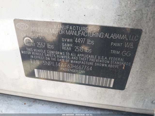Hyundai SONATA SEL 2018 5NPE34AF6JH667764 Image 9