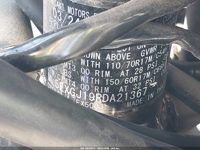 Продаж на аукціоні авто 2024 Kawasaki Ex500 A/b, vin: ML5EXGJ19RDA21367, номер лоту: 46053613