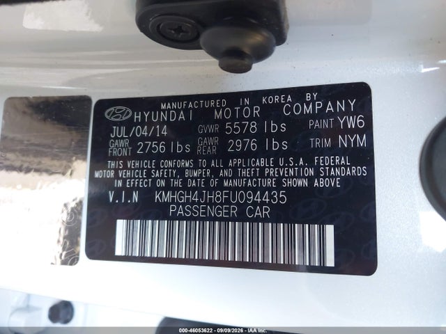Продаж на аукціоні авто 2015 Hyundai Equus Signature, vin: KMHGH4JH8FU094435, номер лоту: 46053622