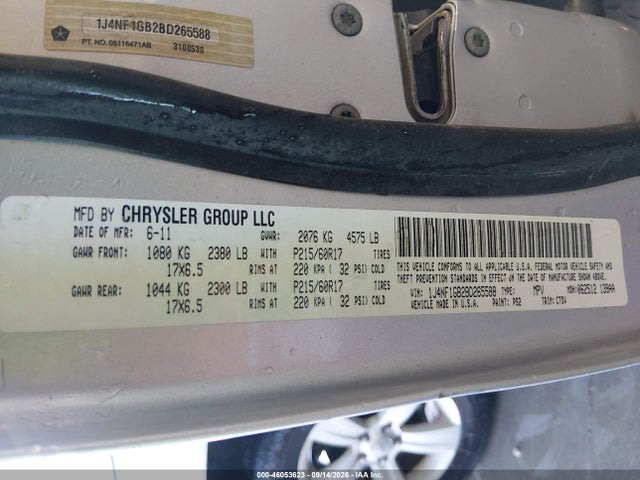 2011 Jeep Patriot Sport მანქანა იყიდება აუქციონზე, vin: 1J4NF1GB2BD265588, აუქციონის ნომერი: 46053623