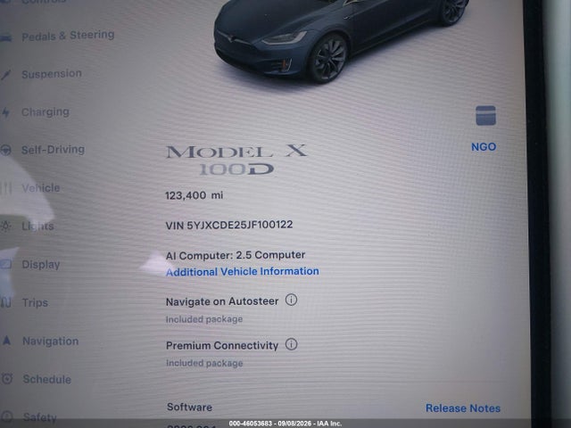 Продаж на аукціоні авто 2018 Tesla Model X 100d/75d/p100d, vin: 5YJXCDE25JF100122, номер лоту: 46053683