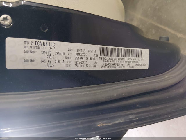 2017 Dodge Grand Caravan Sxt მანქანა იყიდება აუქციონზე, vin: 2C4RDGCG4HR574213, აუქციონის ნომერი: 46053728