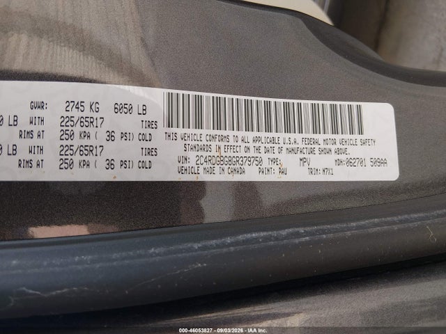 Aukcja sprzedaży 2016 Dodge Grand Caravan Se Plus, vin: 2C4RDGBG8GR379750, numer aukcji: 46053827