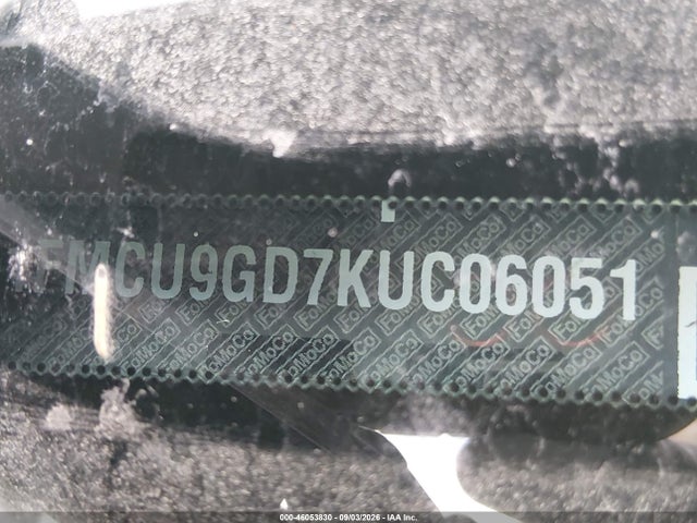 2019 Ford Escape Se მანქანა იყიდება აუქციონზე, vin: 1FMCU9GD7KUC06051, აუქციონის ნომერი: 46053830
