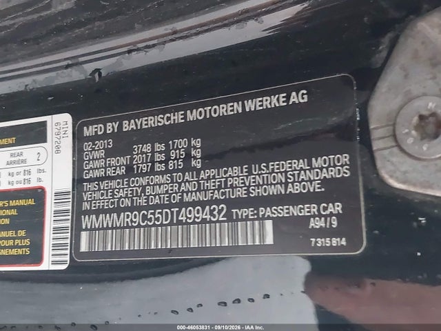 Продажа на аукционе авто 2013 Mini Convertible John Cooper Works, vin: WMWMR9C55DT499432, номер лота: 46053831