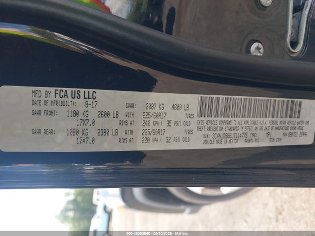 Продажа на аукционе авто 2018 Jeep Compass Latitude 4x4, vin: 3C4NJDBB6JT114775, номер лота: 46053860
