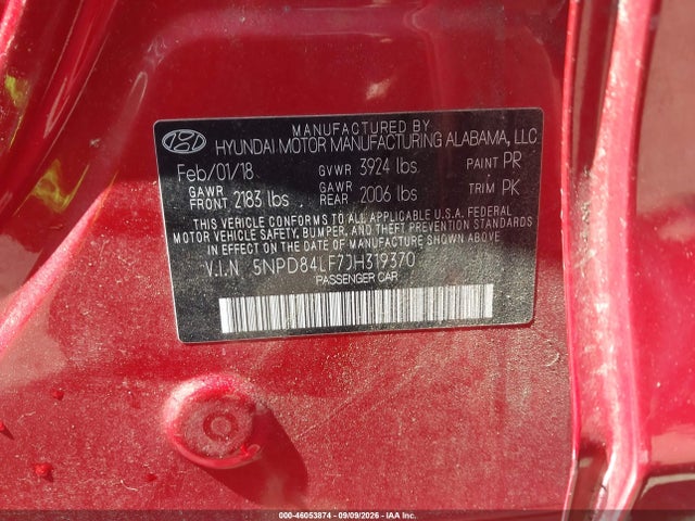 Aukcja sprzedaży 2018 Hyundai Elantra Value Edition, vin: 5NPD84LF7JH319370, numer aukcji: 46053874