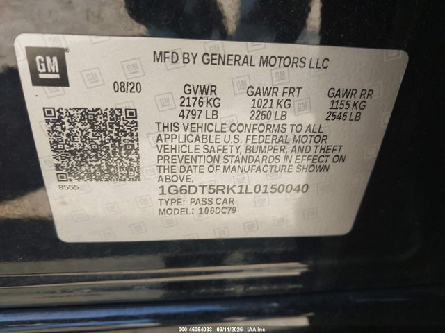 Продажа на аукционе авто 2020 Cadillac Ct5 Premium Luxury, vin: 1G6DT5RK1L0150040, номер лота: 46054033