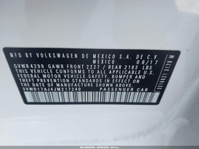 3VWD17AJ4JM217240 Volkswagen Jetta 1.8t Se Sport