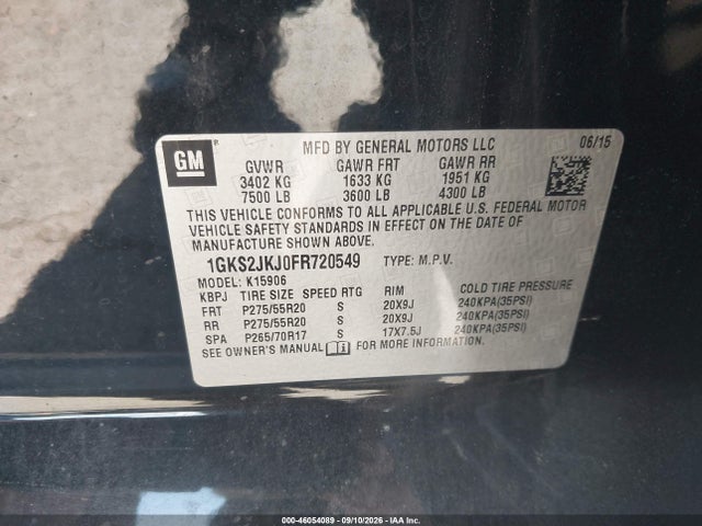 Продажа на аукционе авто 2015 Gmc Yukon Xl 1500 Denali, vin: 1GKS2JKJ0FR720549, номер лота: 46054089