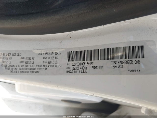 Aukcja sprzedaży 2016 Chrysler 200 Limited, vin: 1C3CCCABXGN154402, numer aukcji: 46054133