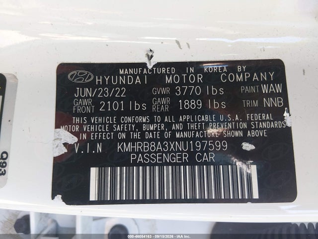 Продажа на аукционе авто 2022 Hyundai Venue Se, vin: KMHRB8A3XNU197599, номер лота: 46054163