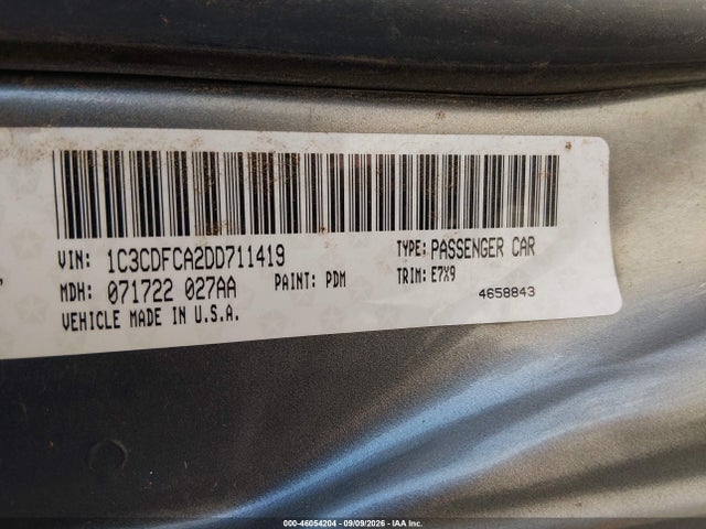 Aukcja sprzedaży 2013 Dodge Dart Limited, vin: 1C3CDFCA2DD711419, numer aukcji: 46054204