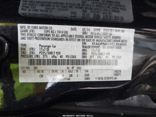 Продажа на аукционе авто 2014 Ford C-max Hybrid Se, vin: 1FADP5AU9EL504683, номер лота: 46054270