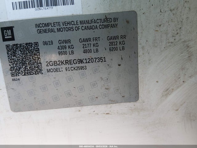 2GB2KREG9K1207351 Chevrolet Silverado 2500hd Wt