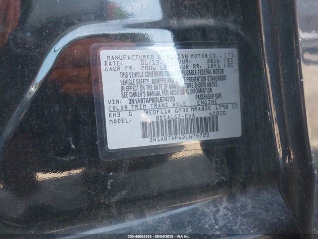 Aukcja sprzedaży 2013 Nissan Sentra Sl, vin: 3N1AB7AP6DL674720, numer aukcji: 46054365