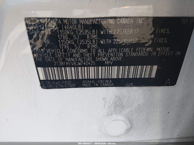 Toyota RAV4 LE 2018 2T3BFREV8JW740425 Image 9