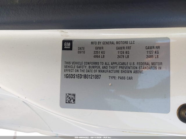 Aukcja sprzedaży 2011 Cadillac Cts Premium, vin: 1G6DS1ED1B0121087, numer aukcji: 46054382