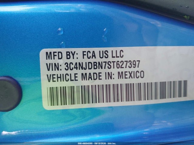 2025 Jeep Compass Latitude 4x4 მანქანა იყიდება აუქციონზე, vin: 3C4NJDBN7ST627397, აუქციონის ნომერი: 46054385