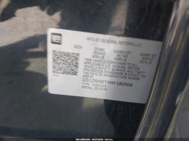 46054406 :رقم المزاد ، 1G1ZB5ST0RF182968 vin ، 2024 Chevrolet Malibu Fwd Ls مزاد بيع