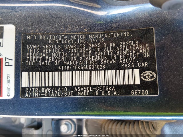 4T1BF1FK6GU601028 Toyota CAMRY XLE