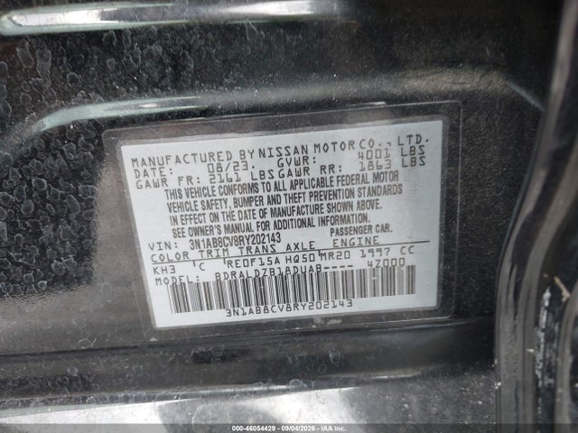 46054429 :رقم المزاد ، 3N1AB8CV8RY202143 vin ، 2024 Nissan Sentra Sv Xtronic Cvt مزاد بيع