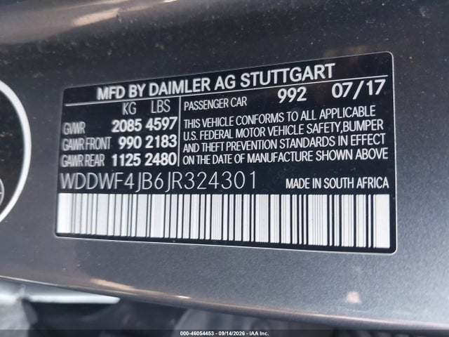 WDDWF4JB6JR324301 Mercedes-Benz C 300