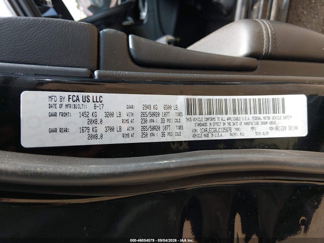 Продаж на аукціоні авто 2018 Jeep Grand Cherokee High Altitude 4x2, vin: 1C4RJECG8JC125676, номер лоту: 46054579